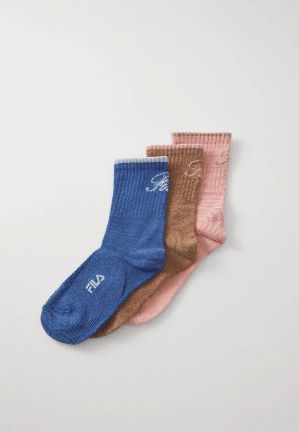Обычные простые носки для девочек-подростков Fila, Pink/Light Blue/Sand