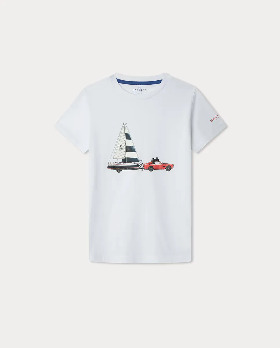 

Детская футболка Hackett Car Tee, белый