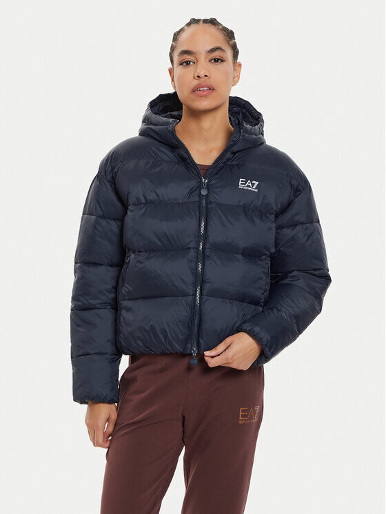 

Пуховик свободного кроя Ea7 Emporio Armani, синий
