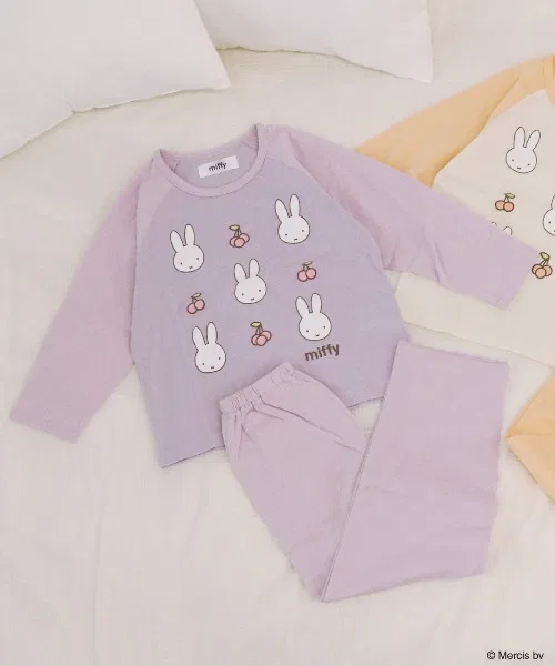 Детская пижама Miffy с вишнями, хлопок, 100-120 см, фиолетовый