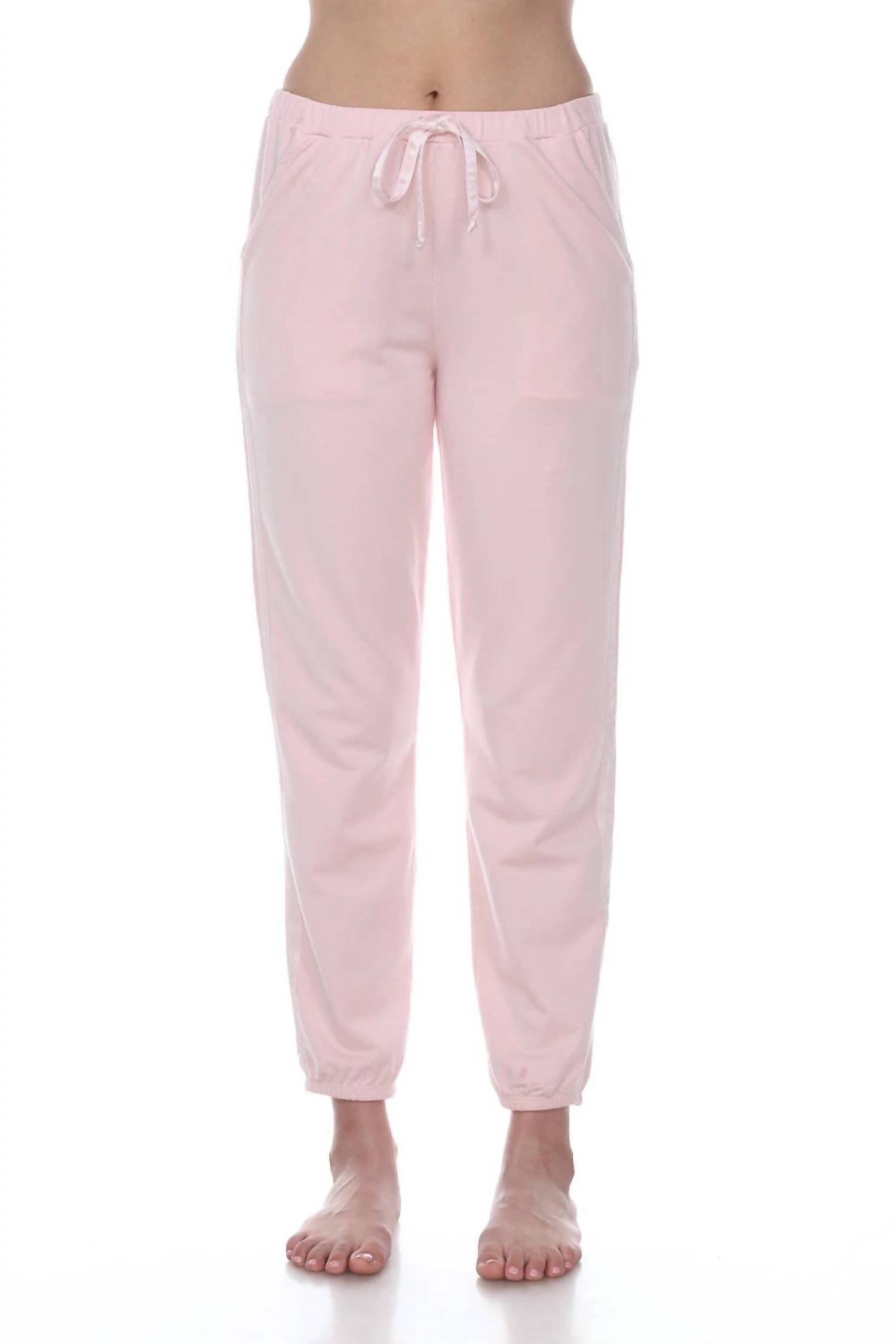 

Спортивные брюки Blair French Terry с атласной отделкой в ​​цвете Blush PJ Harlow, красный