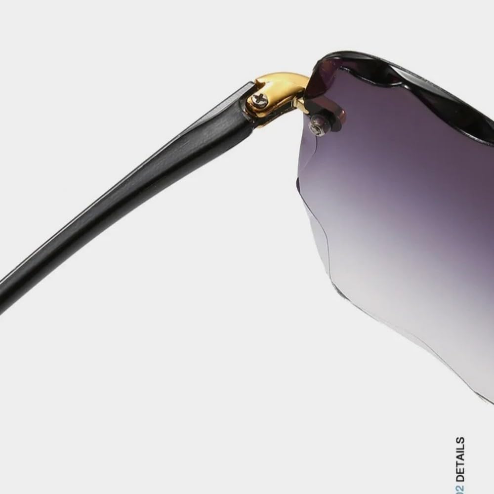 

Женские солнцезащитные очки без оправы, модные очки с градиентными линзами, винтажные женские солнцезащитные очки с металлическими дужками, классические очки GHVWYX, Red 1