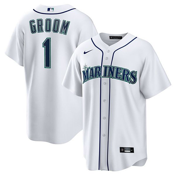 

Мужская белая реплика домашней футболки Seattle Mariners #1 Groom Nike