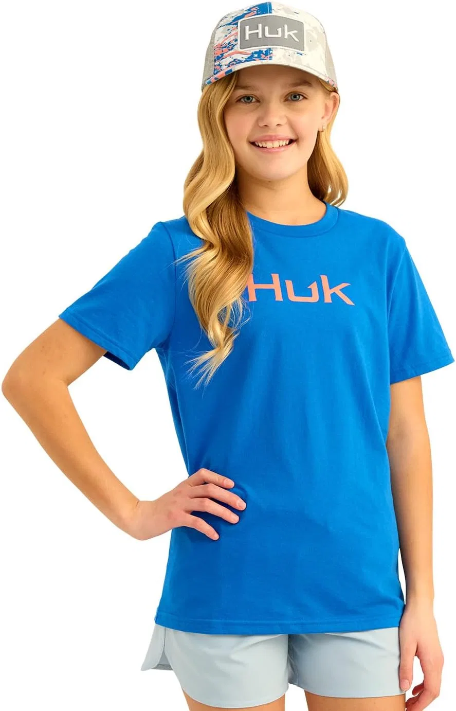 Мужская футболка HUK Performance Fishing Logo с коротким рукавом, Ocean Blue