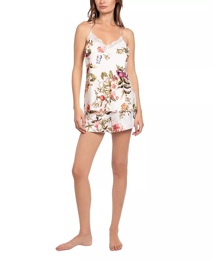 

Женский пижамный комплект Garden Flight из атласа с цветочным принтом (2 предмета) Linea Donatella, мультиколор