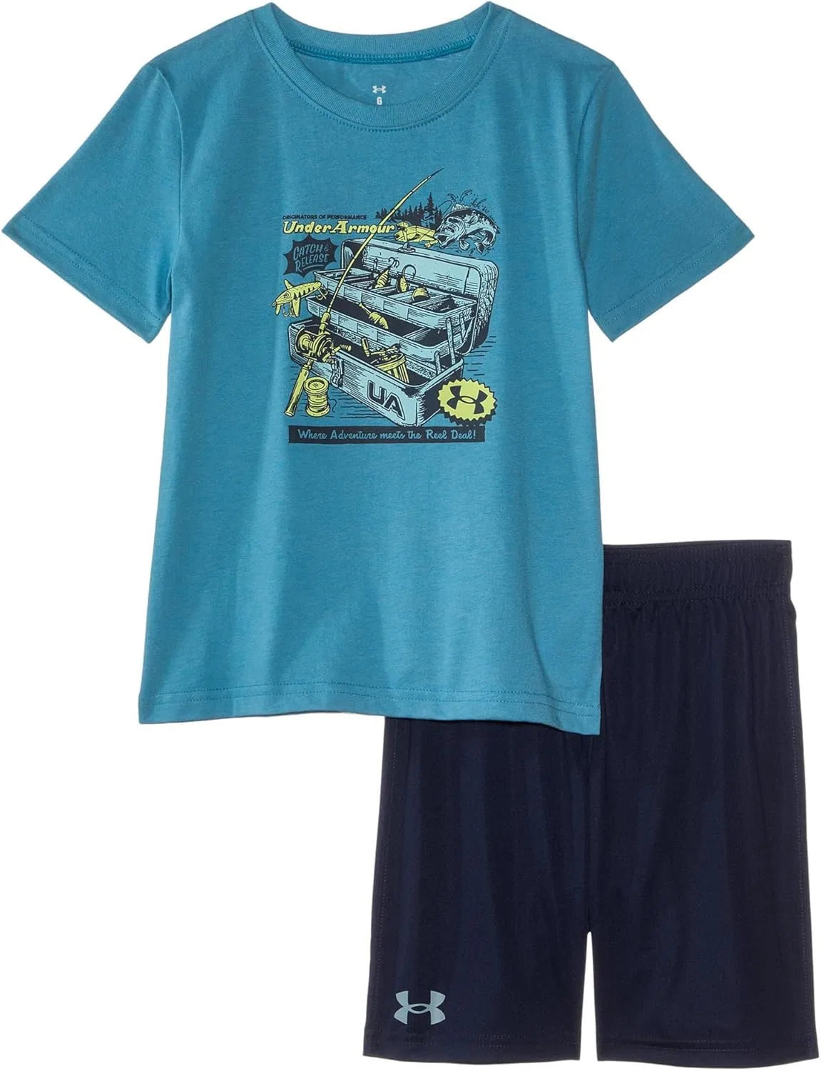 Детский комплект футболка и шорты Under Armour Outdoor Collection, Electric Blue Retro