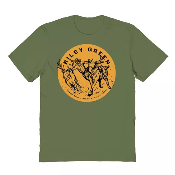 

Мужская футболка с принтом "Быстрые кони" Deer Dogger Licensed Character, цвет military green