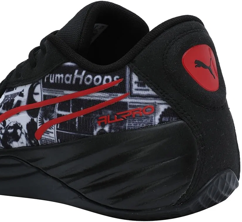 Баскетбольные кроссовки Puma Unisex Adult All-Pro Nitro Media Day, Black White For All Time Red — фото 4