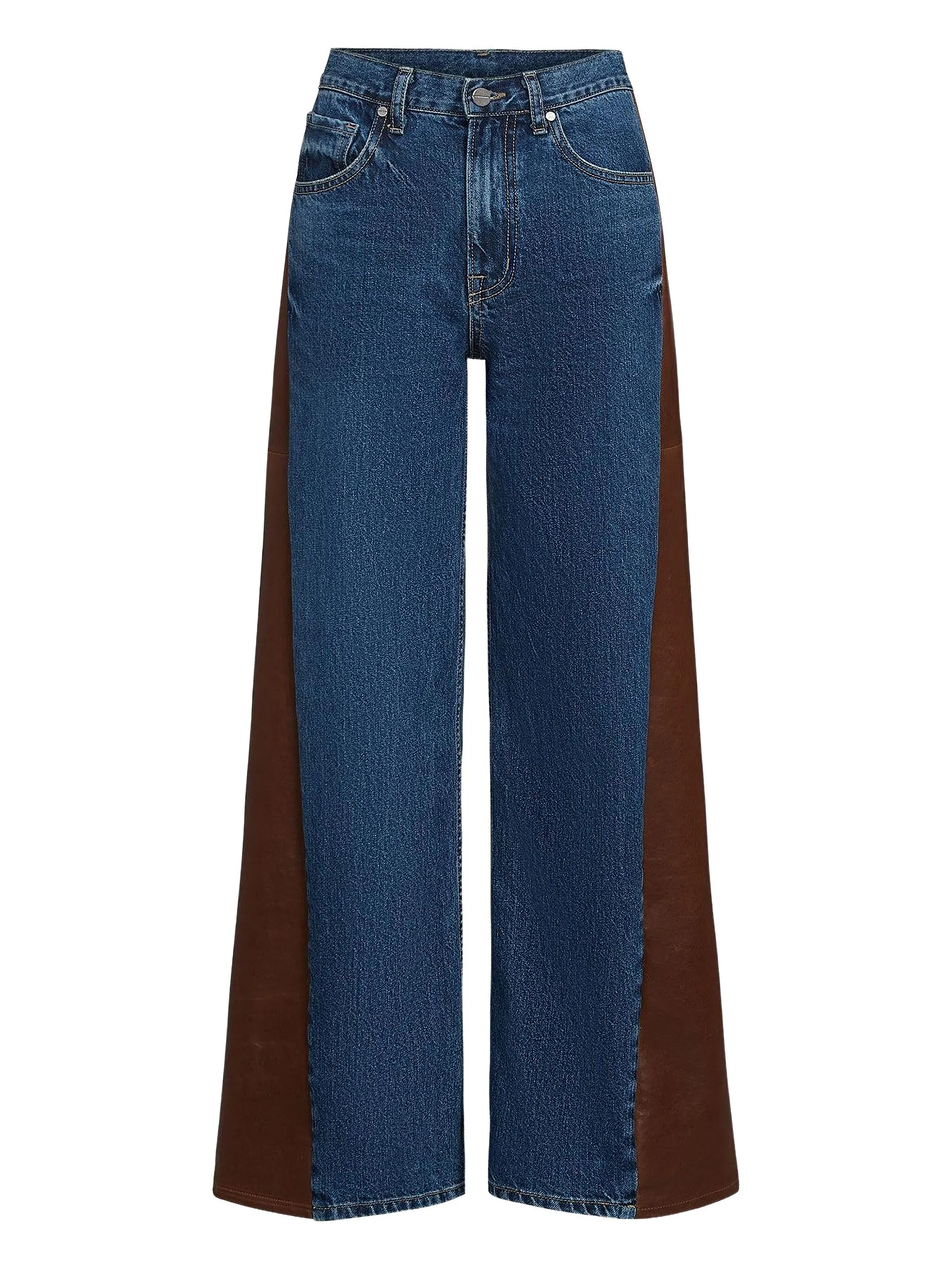 

Джинсы Ramblim с кожаными вставками Twp, синий