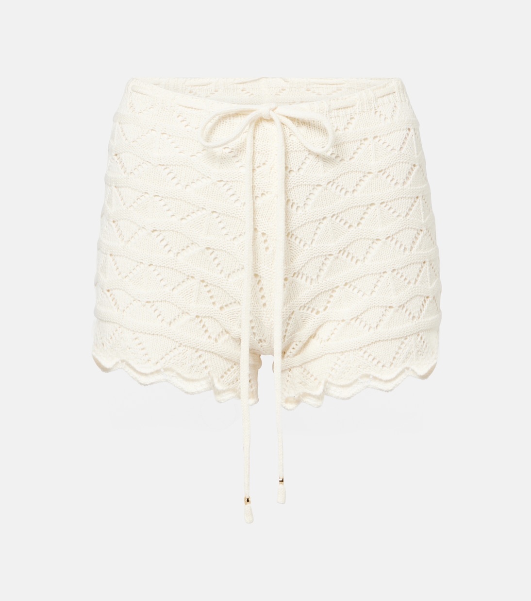 

Мини-шорты из хлопка с добавлением кружева Mina Bananhot, Knitted White