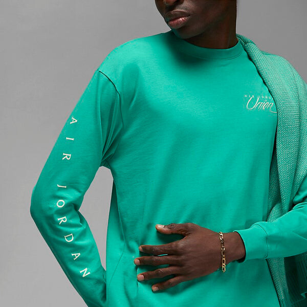 Футболка Air Jordan Long-Sleeve Tee x Union 'Kinetic Green', зеленый — фото 4