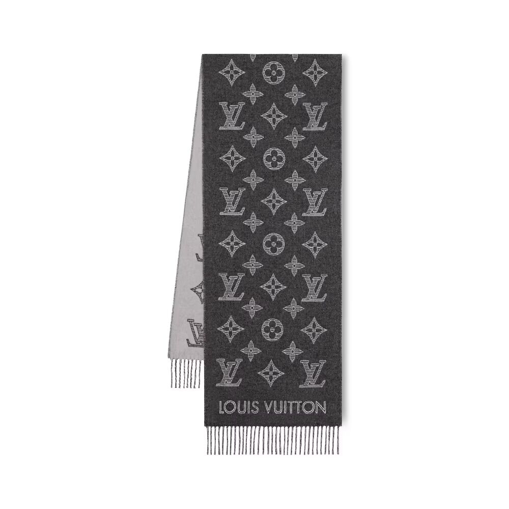 

Шарф с монограммой и тенью Louis Vuitton, серый