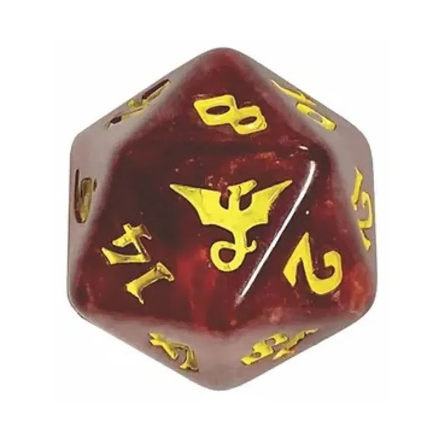 

d20 Красный водоворот с желтым, Dragon Dice (Black Oak)