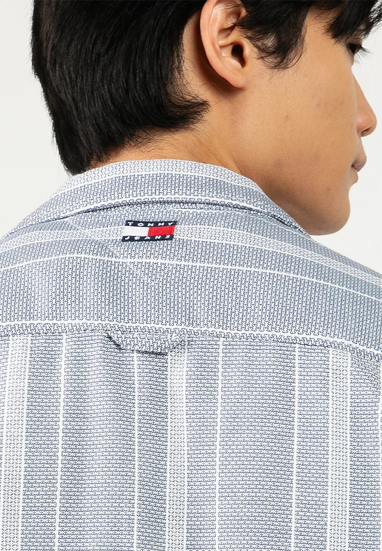 Рубашка с коротким рукавом Regular Fit, текстурированная, Tommy Jeans Tommy Hilfiger, мультиколор — фото 3