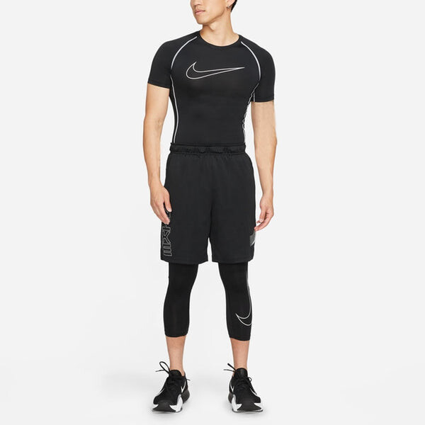 Спортивная футболка Men's Nike Logo Printing Sports Breathable Short Sleeve Black Gym Clothes, черный — фото 3
