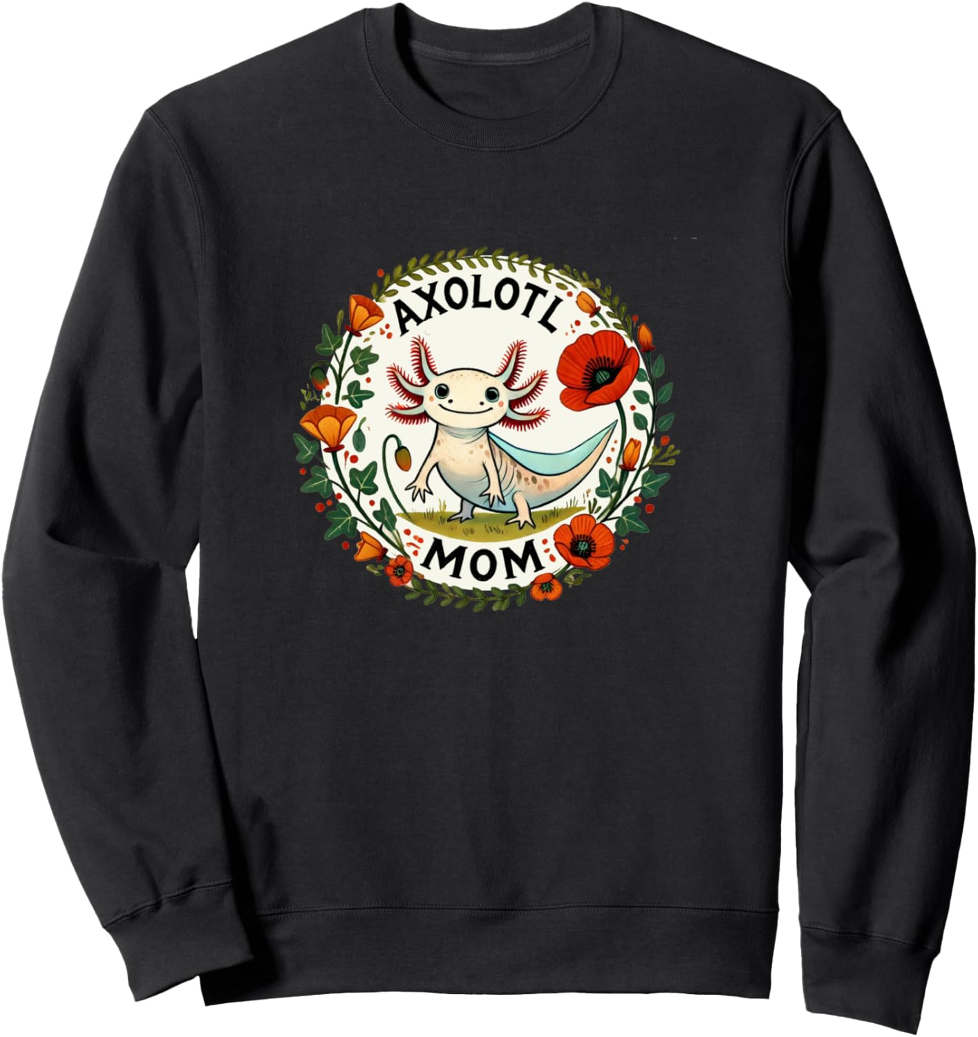 

Иллюстрация мамы-аксолотля. Милая толстовка с изображением аксолотля Axolotl Lover Snugg, черный