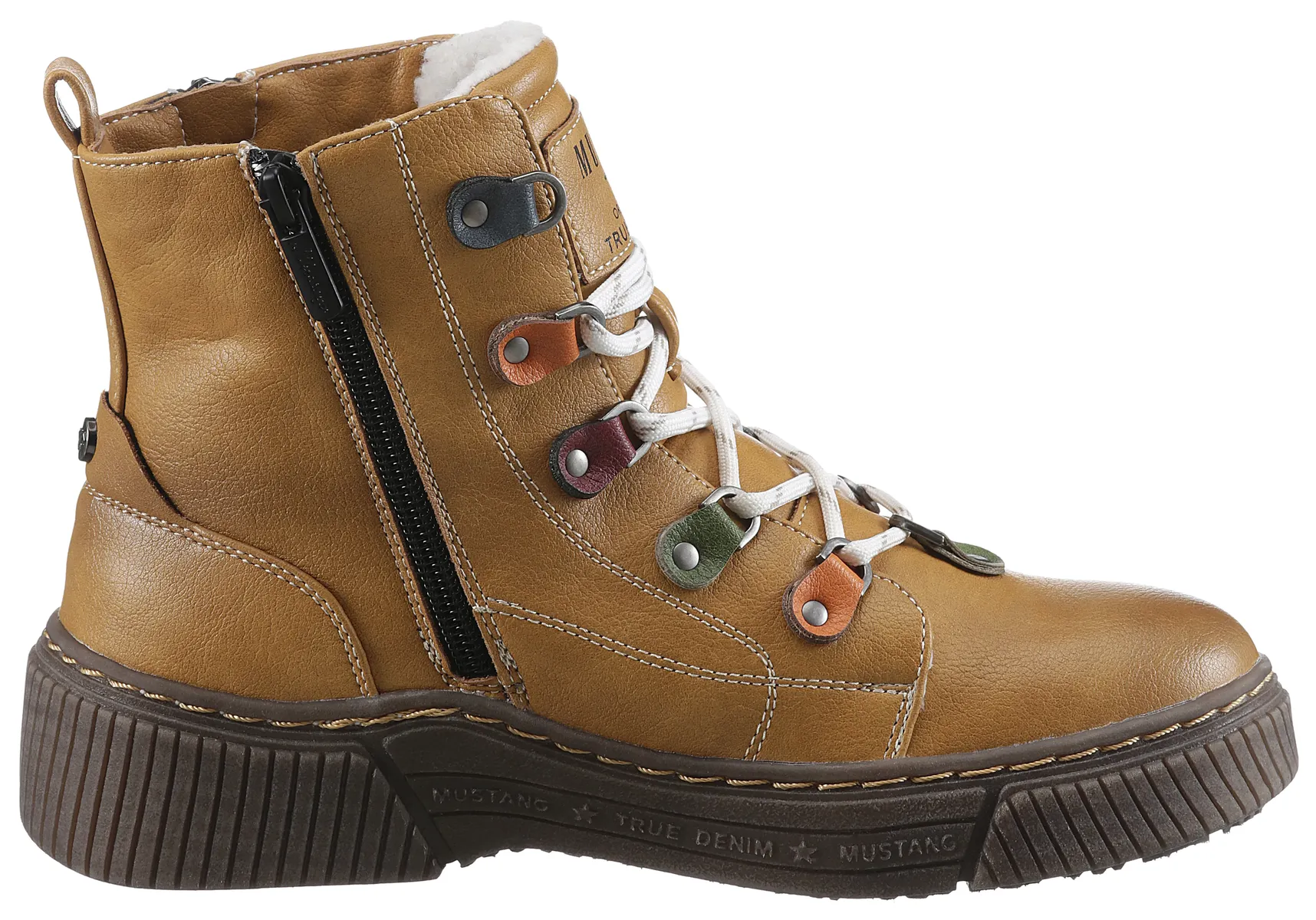 Зимние ботинки Mustang Shoes с заклепками и яркой отделкой, желтый — фото 4