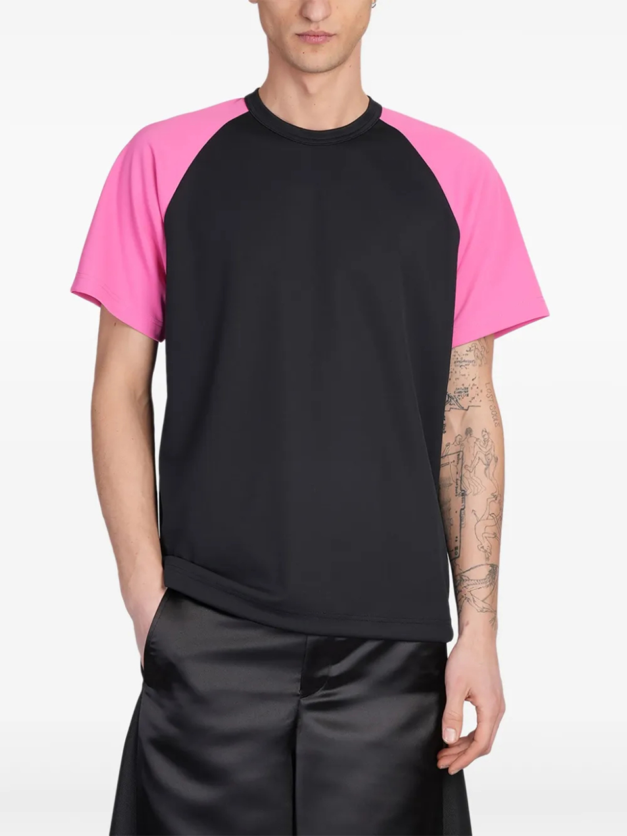 

Двухцветная футболка Comme des Garçons Homme Plus, черный