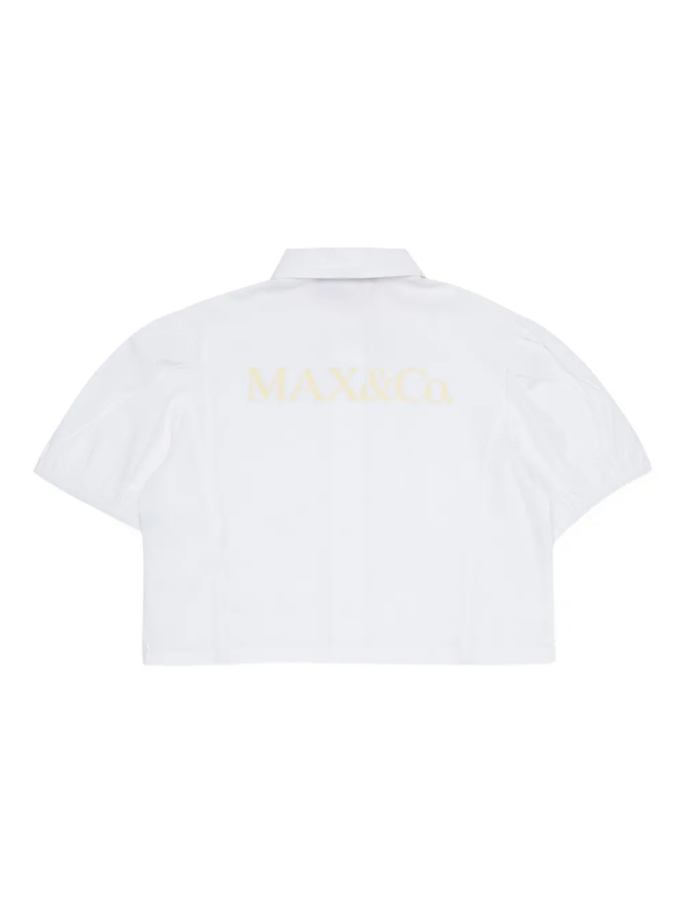 Укороченная рубашка с логотипом Max&Co. Kids, белый — фото 2