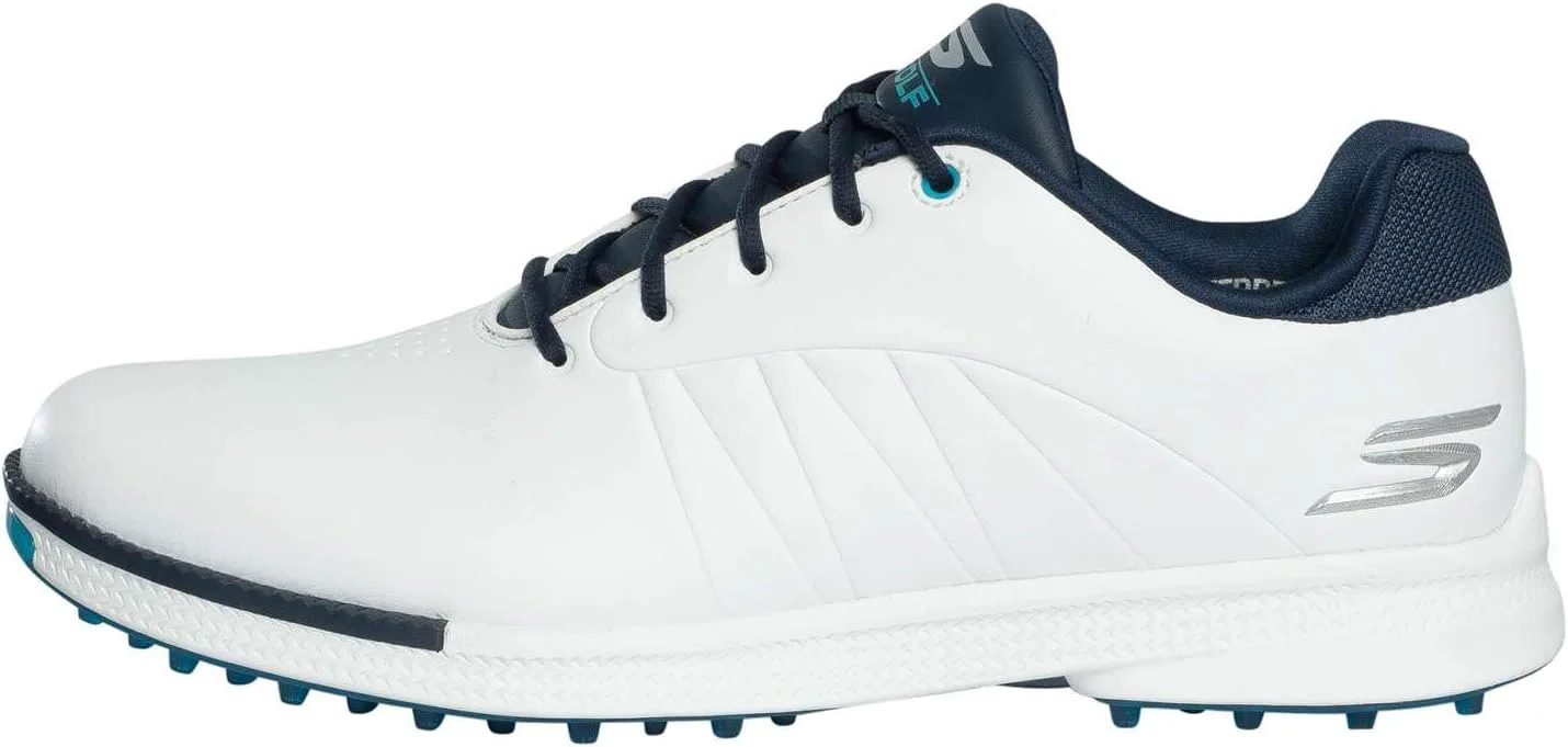 Кроссовки для гольфа Skechers Go Golf Tempo GF без шипов 214099 2025 - Натуральный / Серый, белый/темно-синий/синий — фото 4