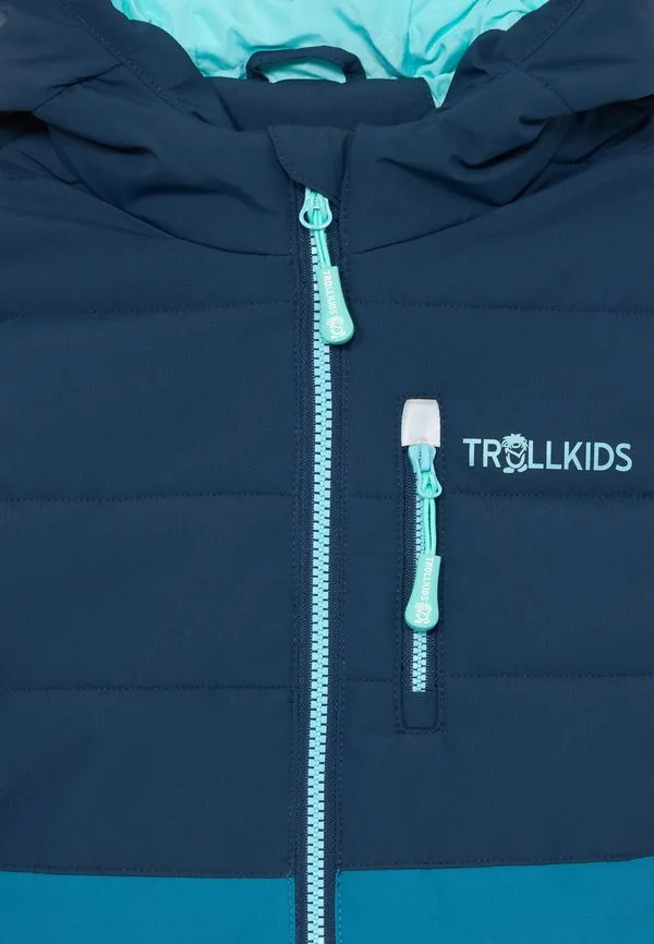Детская зимняя куртка для сноуборда Trollkids, Dark Marine/Mystic Blue/Arctic Blue — фото 3