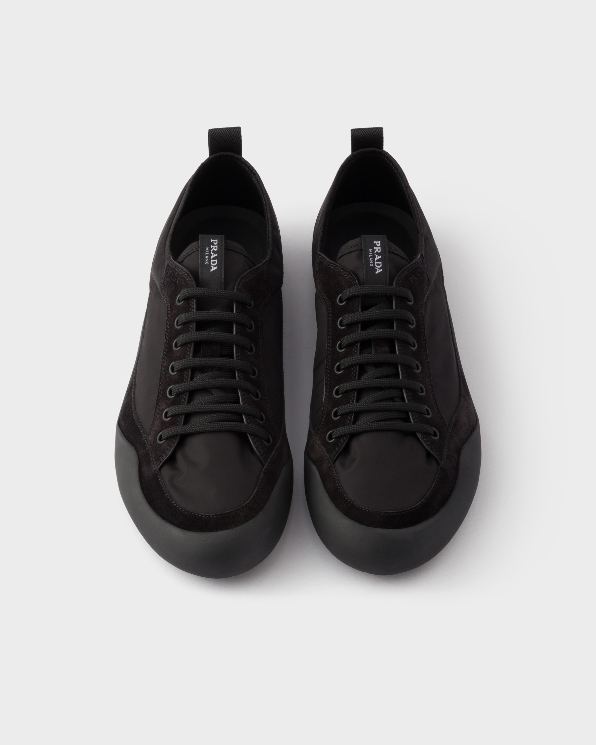 Кроссовки Speedrock из переработанного нейлона и замши Prada, черный — фото 4