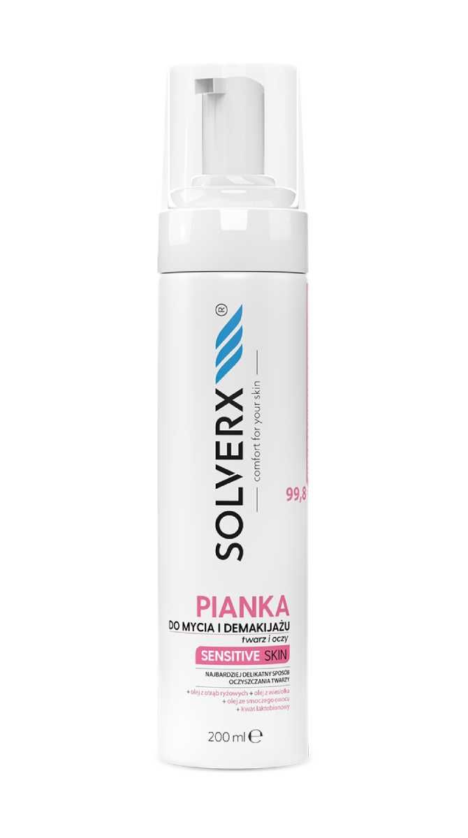 

Очищающая пенка для лица Solverx Sensitive Skin, 200 мл