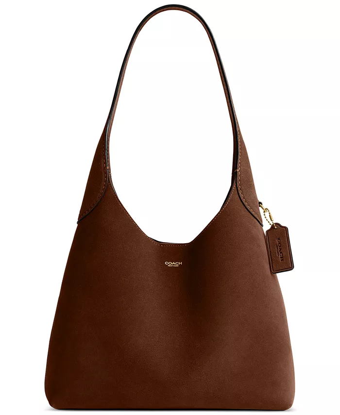 

Сумка через плечо Suede Brooklyn Small 28 COACH, коричневый