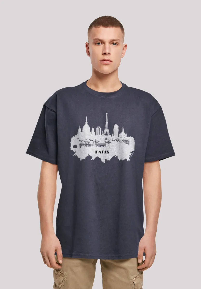 

F4NT4STIC Футболка "PARIS SKYLINE OVERSIZE TEE", принт, цвет морской волны