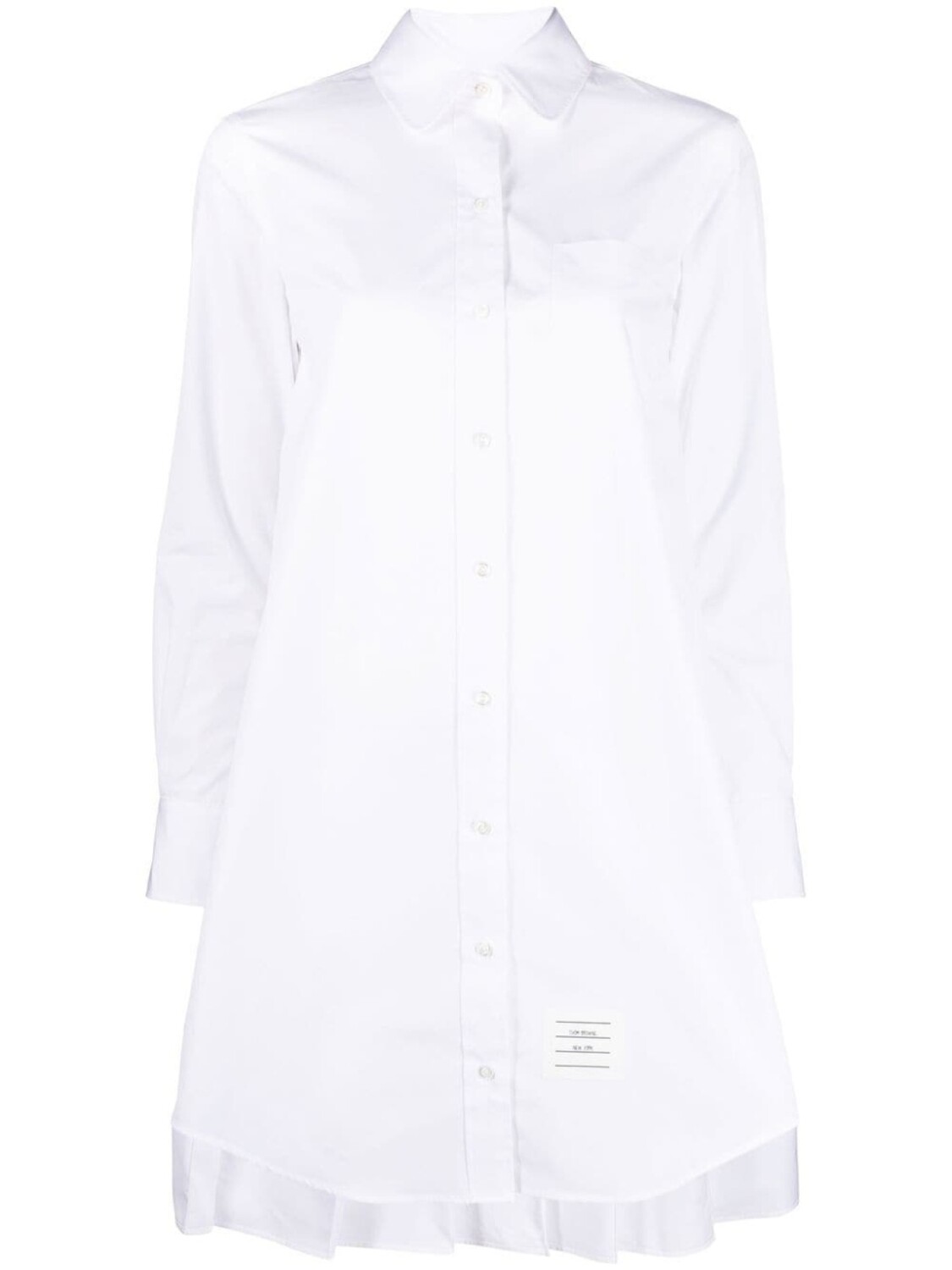 

Thom Browne pleat-detail cotton shirtdress, белый