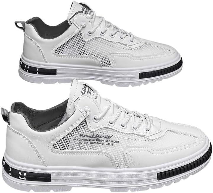 

Мужские повседневные модные кроссовки с легкой посадкой, удобные, верх из ПУ, текстильная подкладка, сочетание цветов, для всех сезонов, спортивные Clolinde, белый