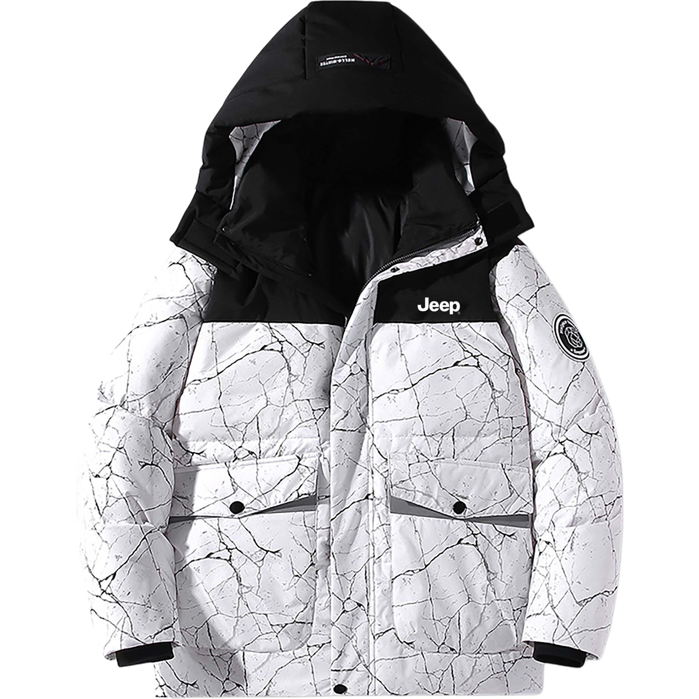 

Пуховик Unisex с отстегивающимся капюшоном утепленный Others Jeep, белый