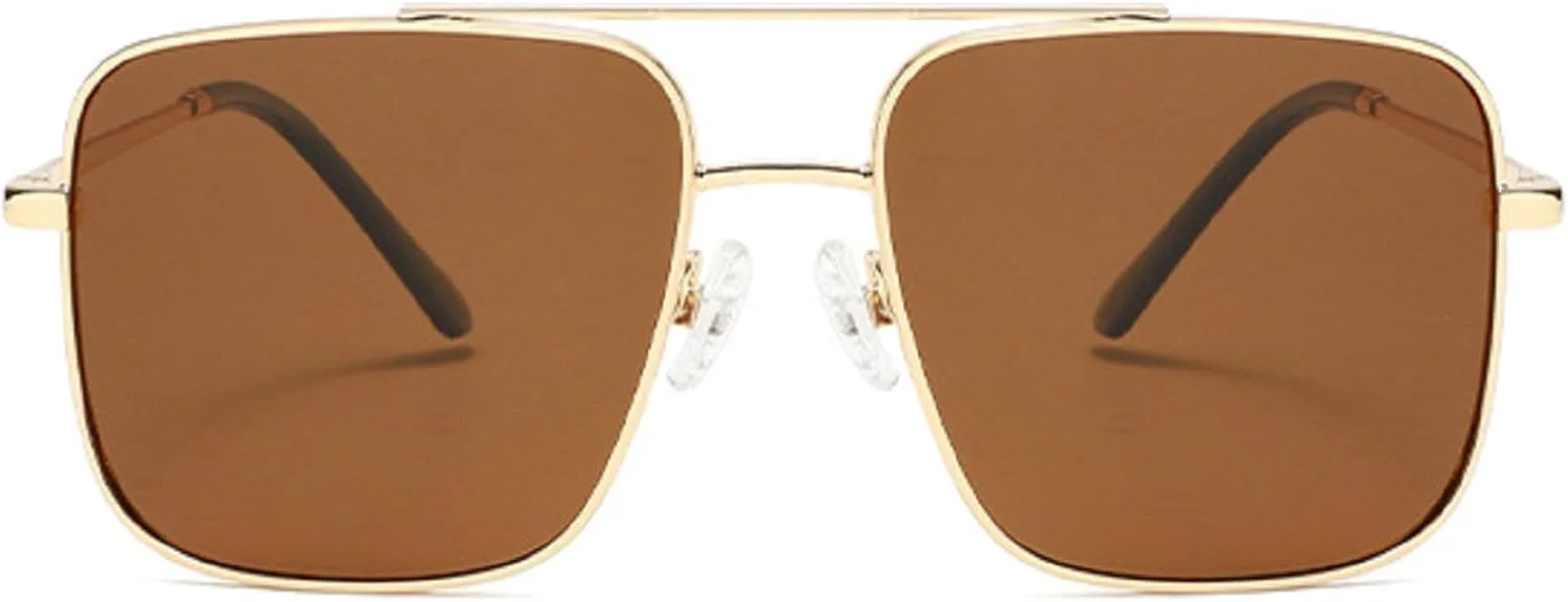 

Ретро-солнцезащитные очки-пилот для женщин, классические модные очки для вождения, мужские солнцезащитные очки в металлической оправе квадратной формы mincl, C1