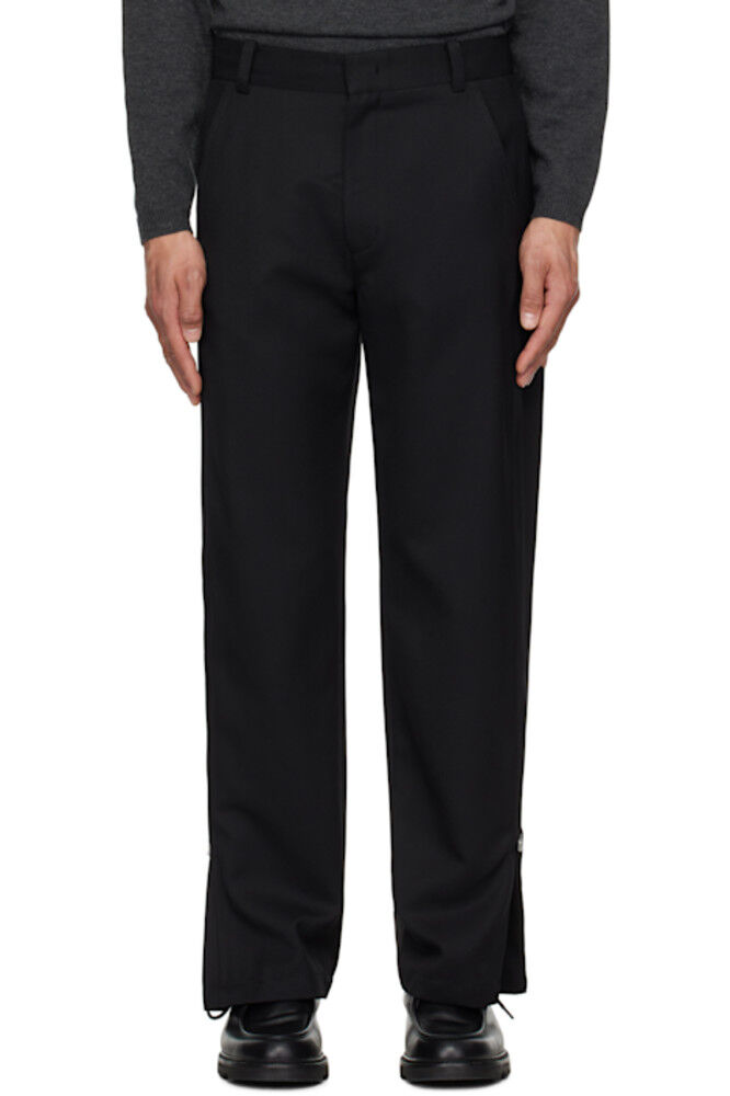 

Черные широкие брюки с боковой молнией Solid Homme