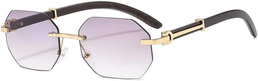 

Солнцезащитные очки с защитой от УФ-излучения UV400 | Металлические круглые без оправы с градиентным переходом цвета | Для женщин и мужчин, для занятий спортом на открытом воздухе и вождения DSVIGF, Gold-lightgray