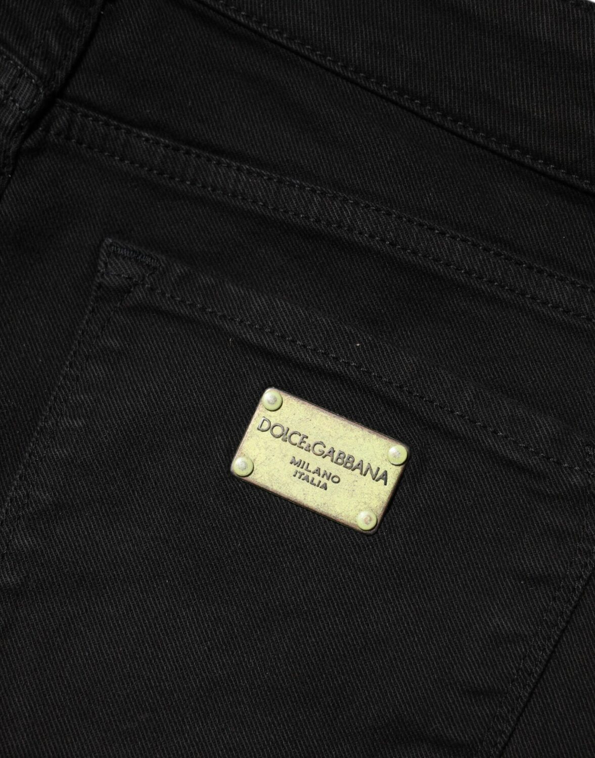 Черные хлопковые джинсы-скинни со средней талией Dolce & Gabbana, черный — фото 4