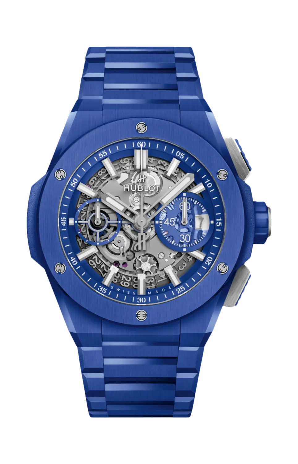 

Часы big bang integrated blue indigo ceramic Hublot