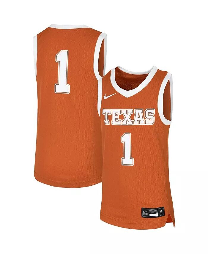 Реплика баскетбольной команды Big Boys #1 оранжевого цвета Texas Longhorns Nike — фото 2