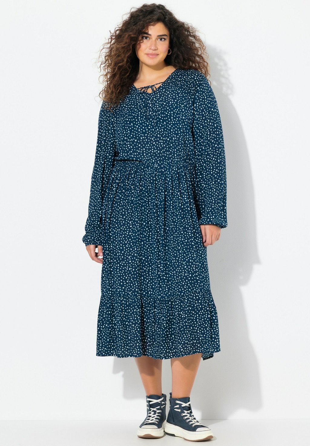 

Повседневное платье POLKA DOT LONG SLEEVE Ulla Popken, темно-синий