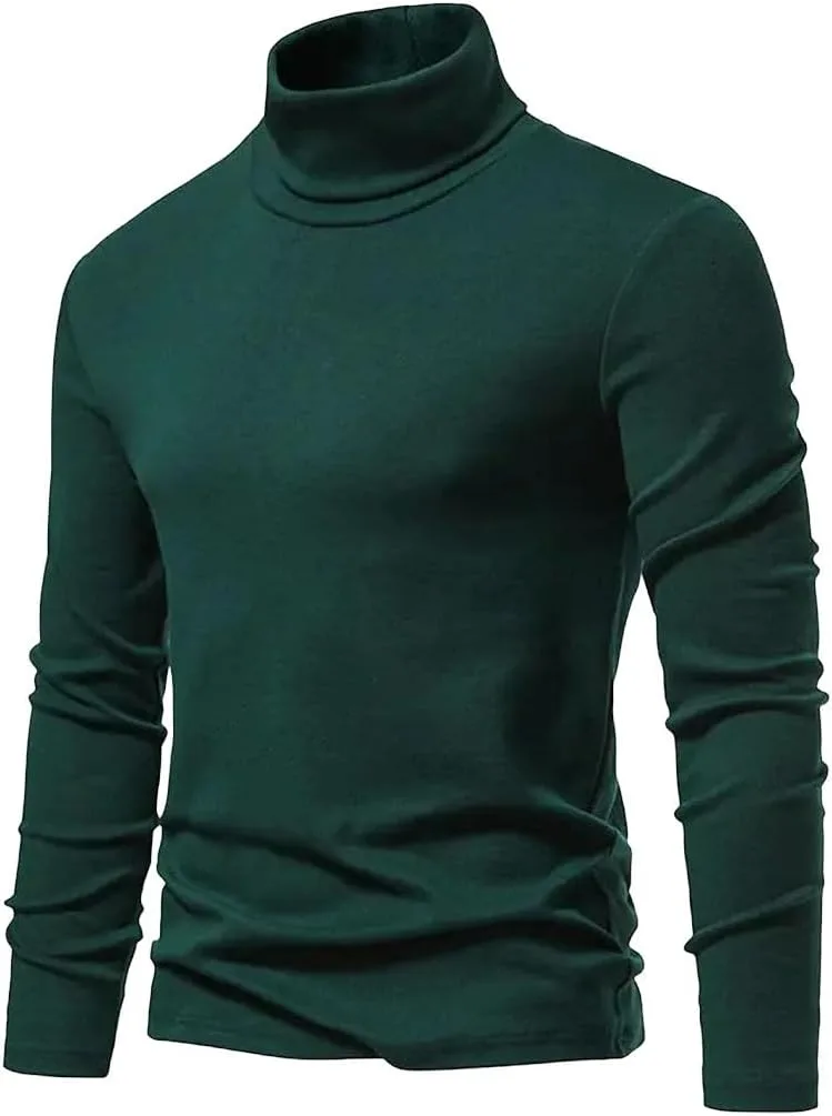 

Мужской водолазный свитер Slim Fit вязаный пуловер однотонный теплый с длинным рукавом