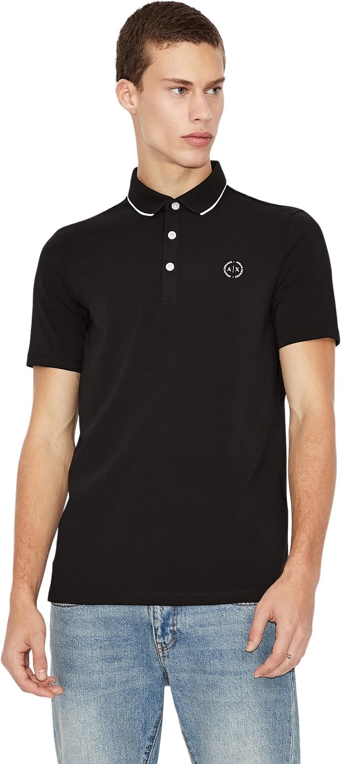 

Рубашка-поло Crest Embroidered Logo Polo Armani Exchange, черный