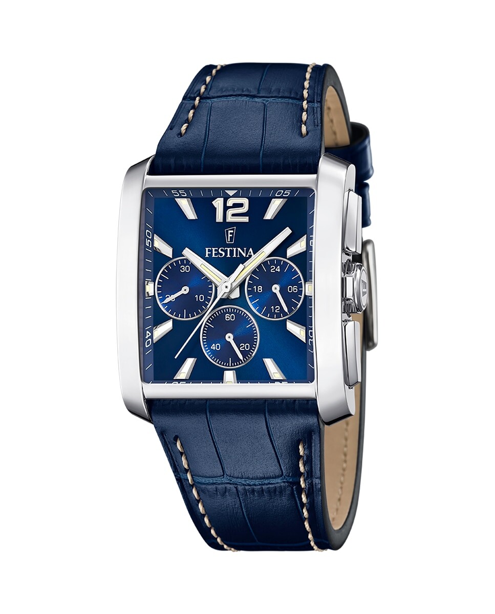 

F20636/2 Timeless Chronograph Синие кожаные мужские часы Festina, синий