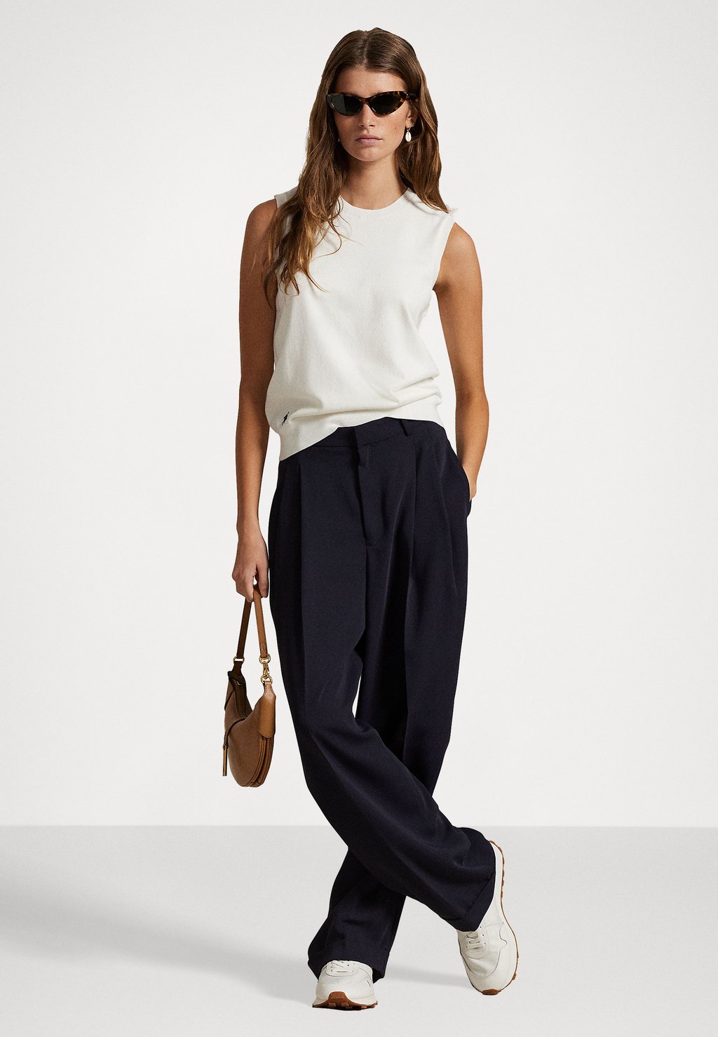 Топ SLEEVELESS CREWNECK SWEATER Polo Ralph Lauren, слоновая кость — фото 2