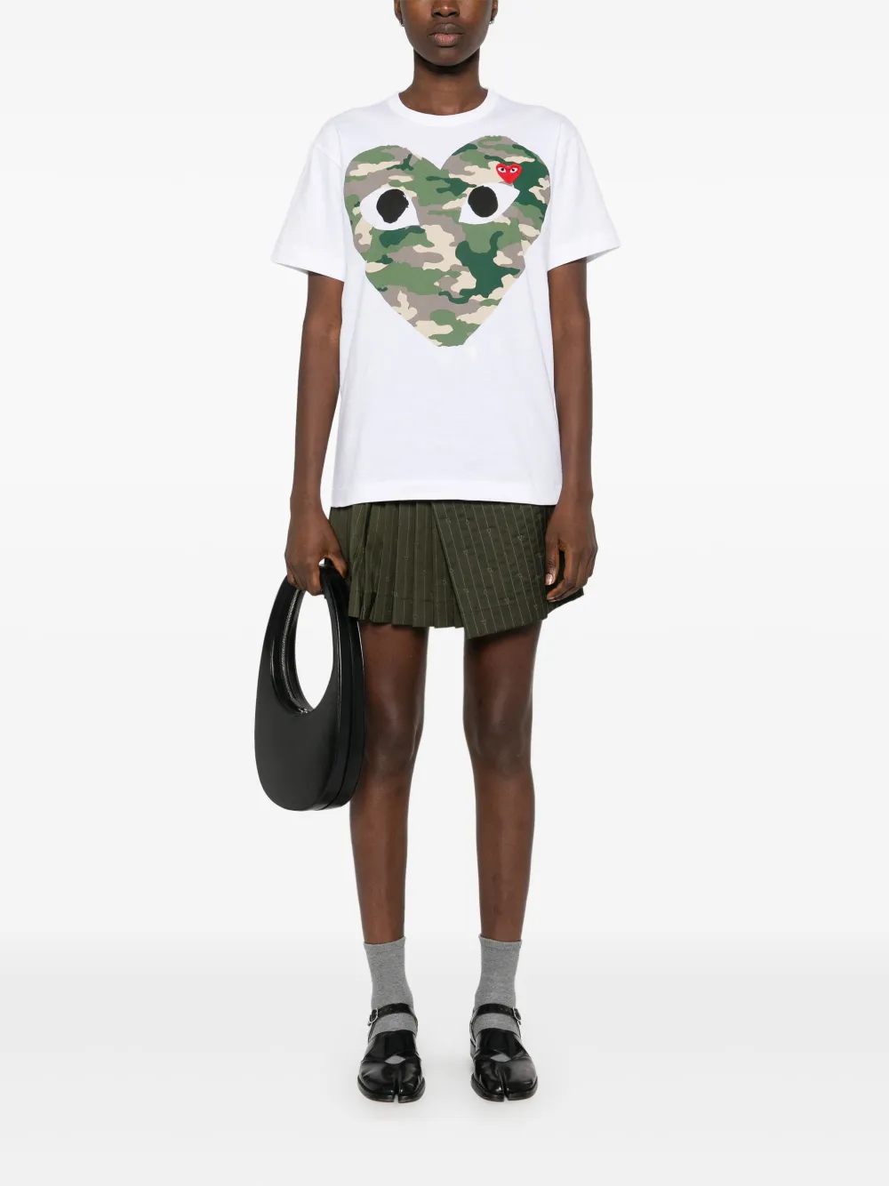 Футболка с камуфляжным принтом Comme Des Garçons Play, белый — фото 3