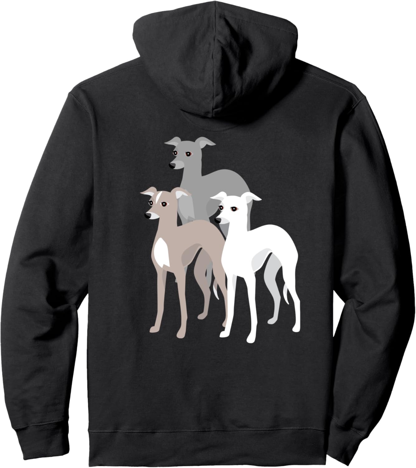 

Толстовка с надписью «Три уиппета или итальянские борзые» Elegant Sighthounds, черный