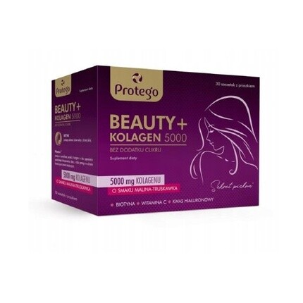 

Beauty Collagen 5000 со вкусом малины и клубники, 30 пакетиков Protego