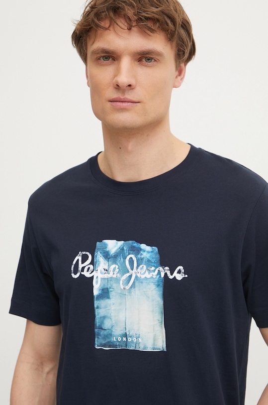 

Хлопковая футболка PRUSH Pepe Jeans, темно-синий