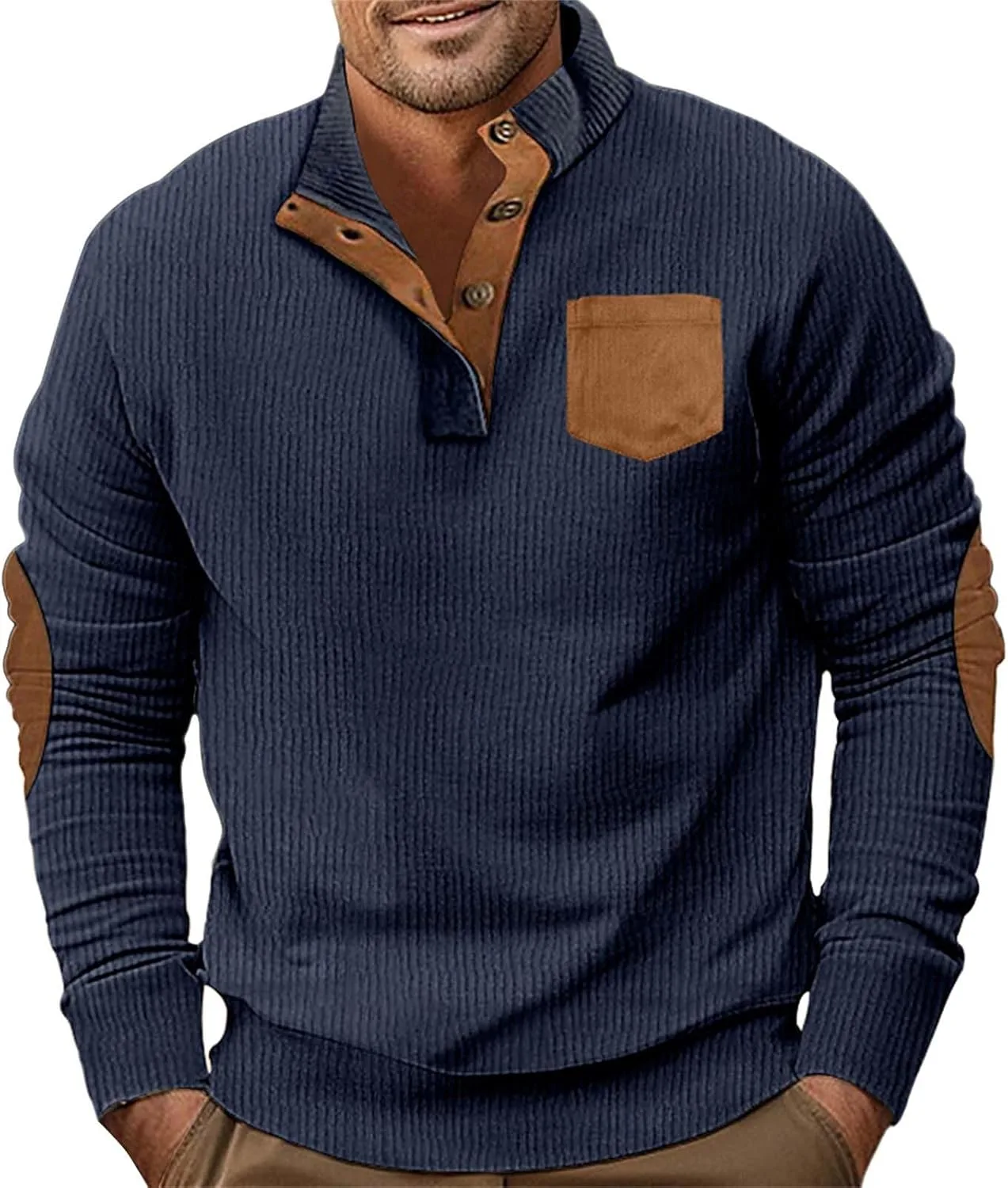 

Мужская рубашка из вельвета casual slim fit с длинным рукавом