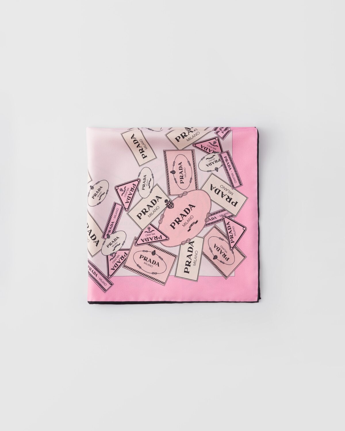 

Платок из принтованного шелкового твила 55x55 Prada, розовый