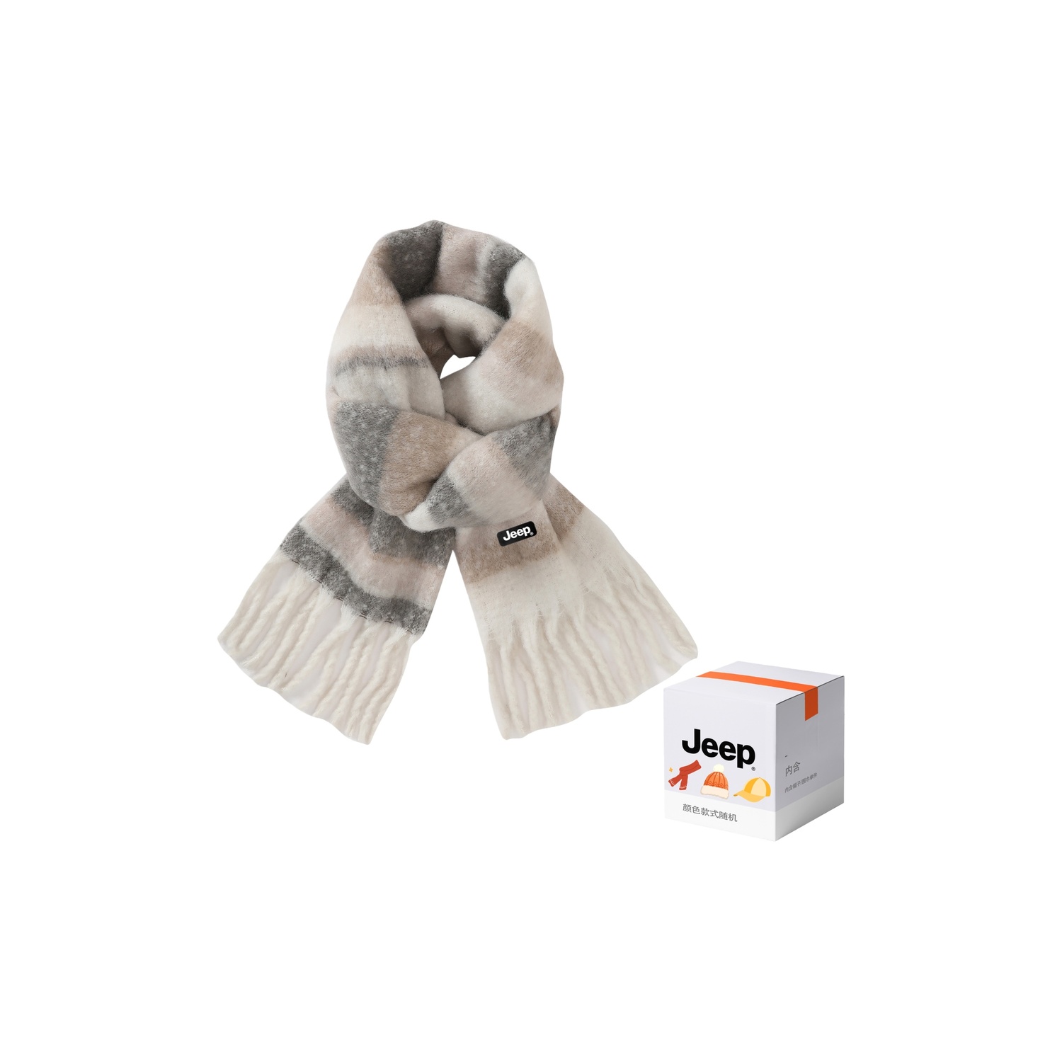 

Вязаный шарф из полиэстера, унисекс Jeep, светлый хаки+mystery box (jeep limited outfit set)